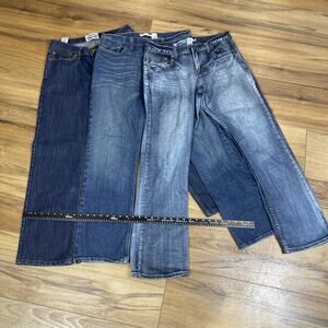 Lot Of 3 Men’s Jeans Slim Straight 34w32l Levi’s Route 66 Dark Wash